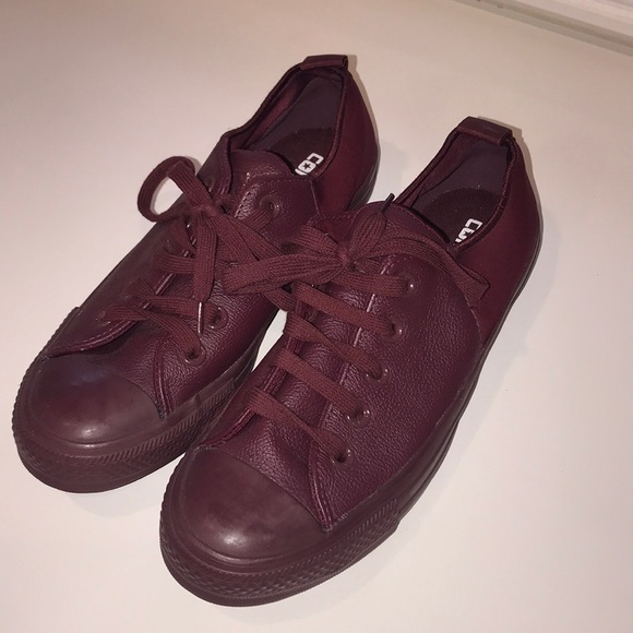 Converse Shoes - Converse maroon leather sneakers